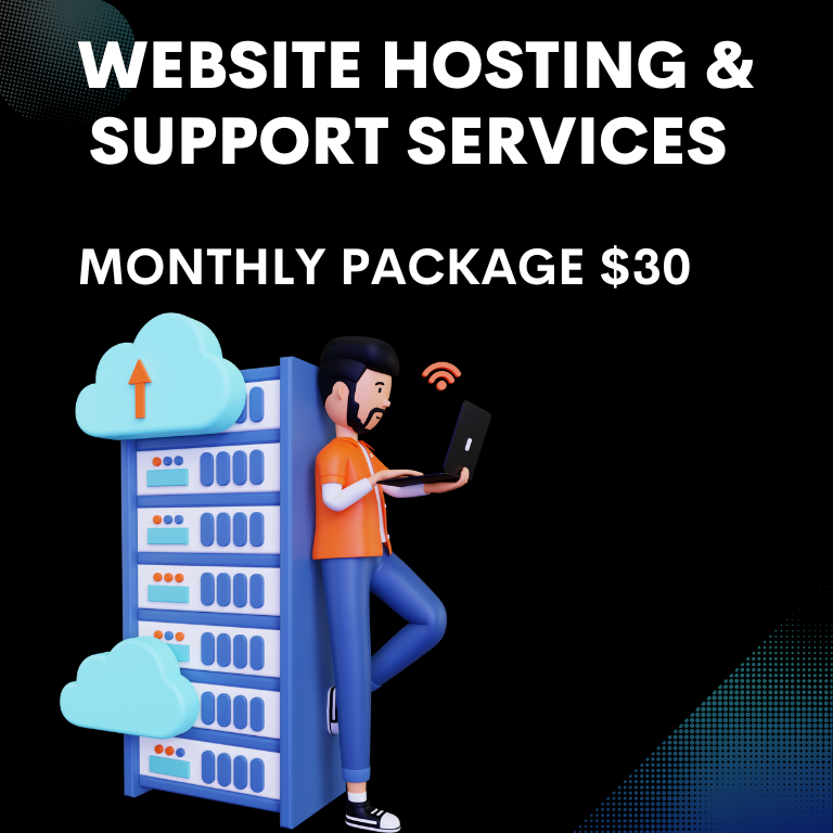 Website Hosting and Support Services Monthly Package